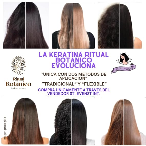 Ritual Botanico Keratina Organica 250 ML | Aporta Brillo, Sedosidad y Nutricion | Botox Capilar sin Formol | Hair Straightener con 12 Aceites Naturales