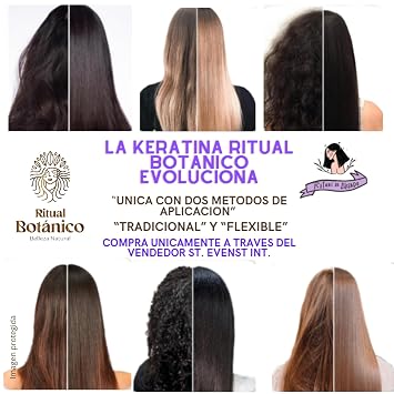 Ritual Botanico Keratina Organica 250 ML | Aporta Brillo, Sedosidad y Nutricion | Botox Capilar sin Formol | Hair Straightener con 12 Aceites Naturales
