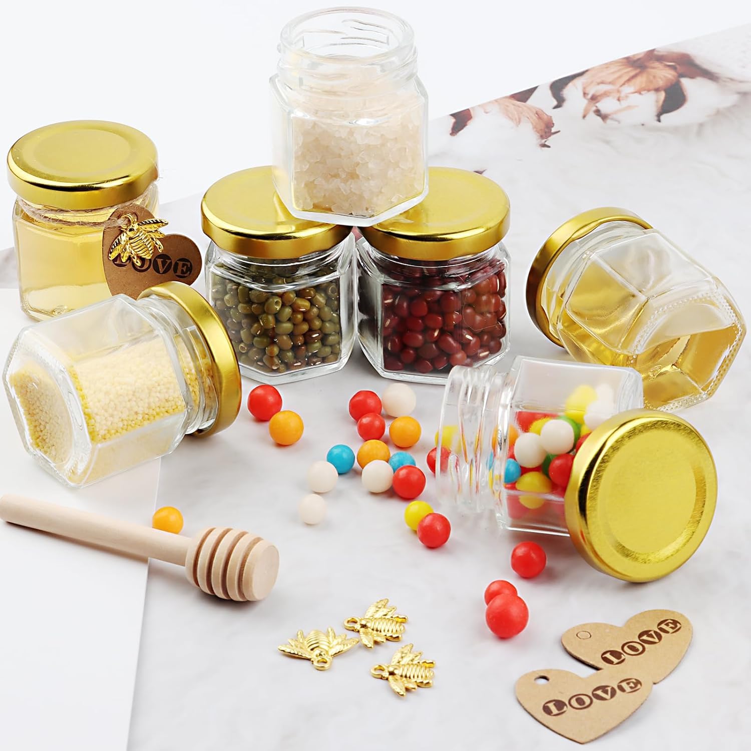 Suclain 24 Vasetti In Plastica 85g Con Coperchio - Perfetti Per Marmellate, Spezie E Bomboniere (Inclusi Etichette E Spago) - copertina