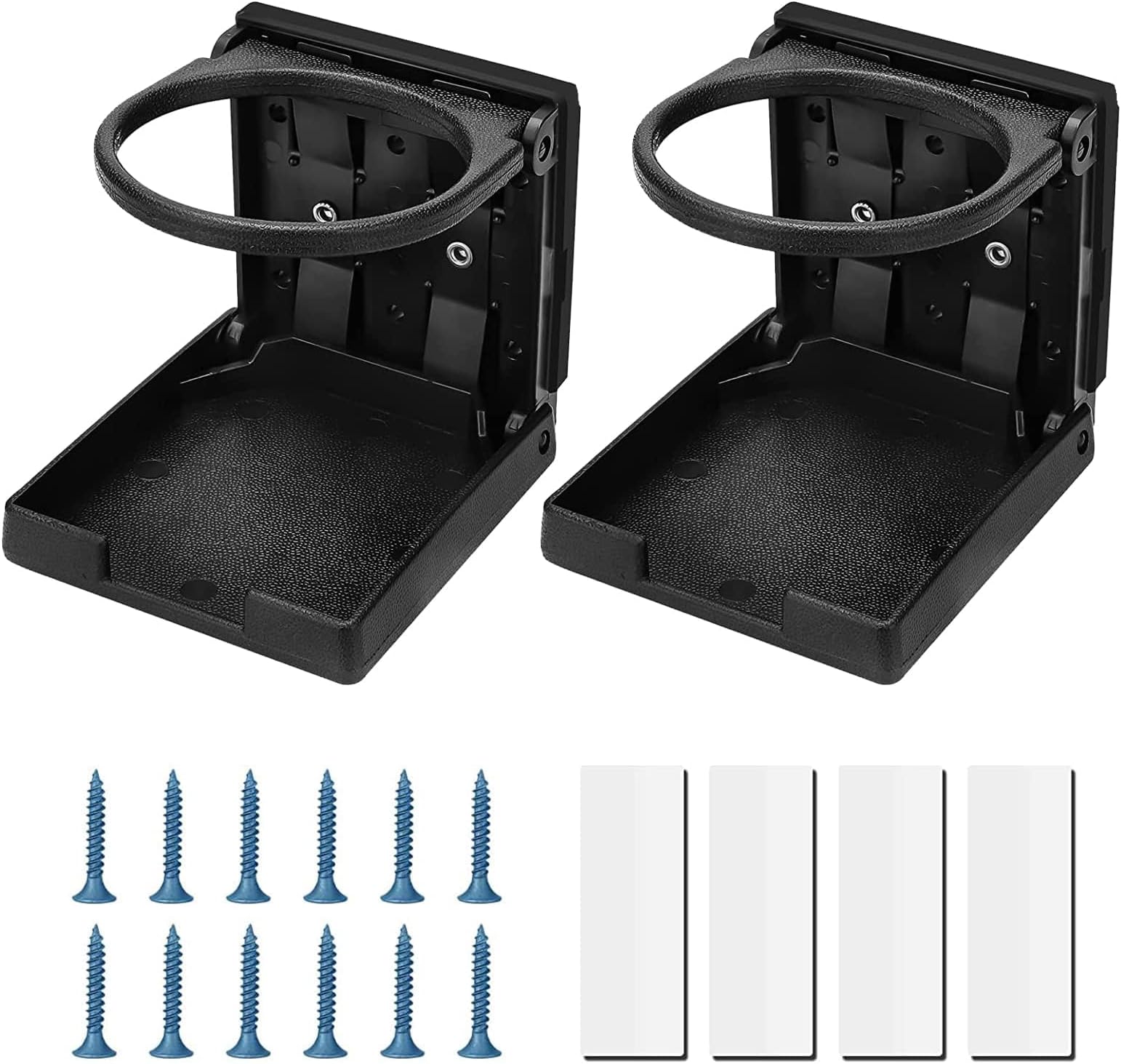 EEEKit 2PCS Car Cup Holder, Adjustable Folding Drink Holders, with Screws and Tape, for Car Truck Boat Van Home Office