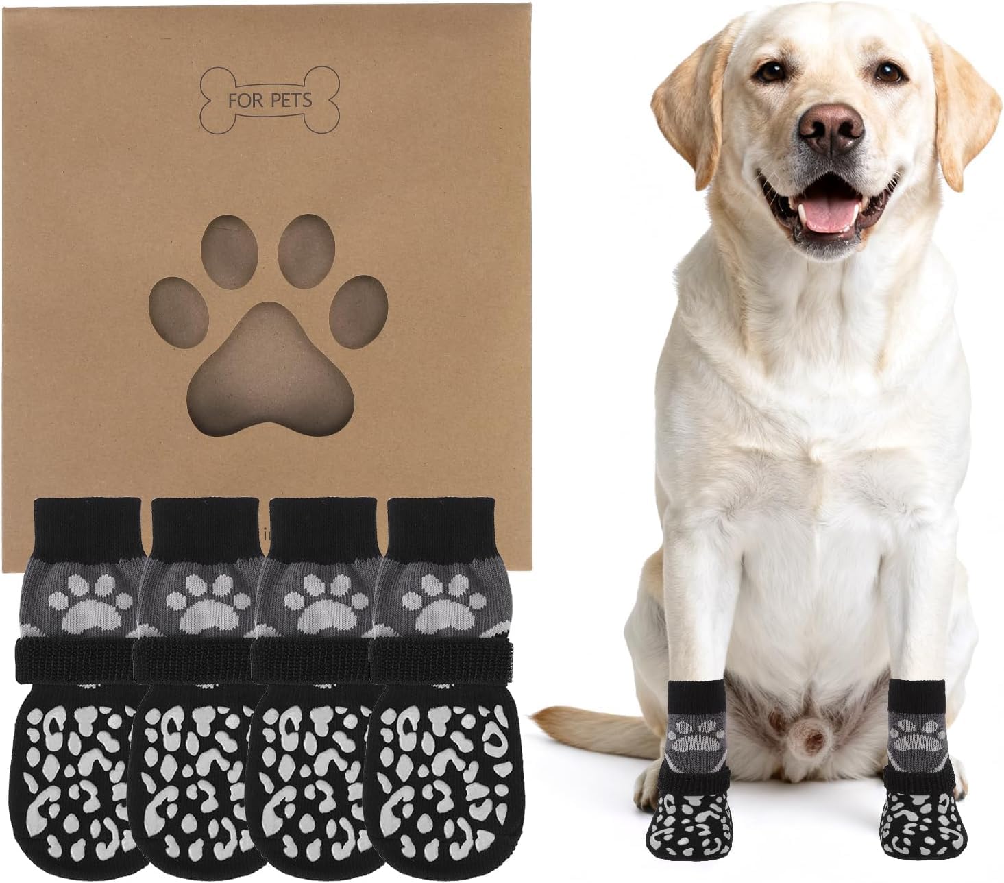 KOOLTAIL Dog Socks Shoes for Hot Pavement, Breathable & Warm Winter Dog Booties to Prevent Licking Paws for Small Medium Large Senior Dogs,Non Slip Grippy Pet Boots & Paw Protectors for Hardwood Floor