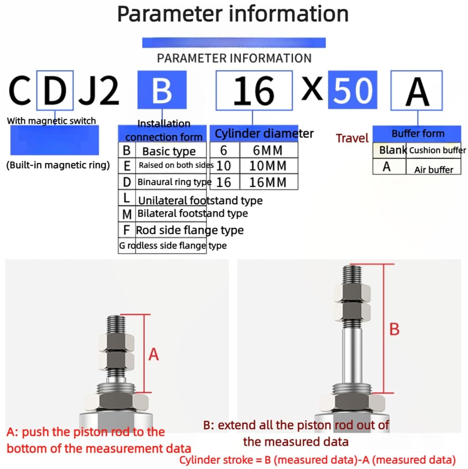 1pcs Small Pneumatic Pen-Type Stainless Steel mini Cylinder CDJ2B12/16-5-10-15-20-25-30(CDJ2B 12-25)
