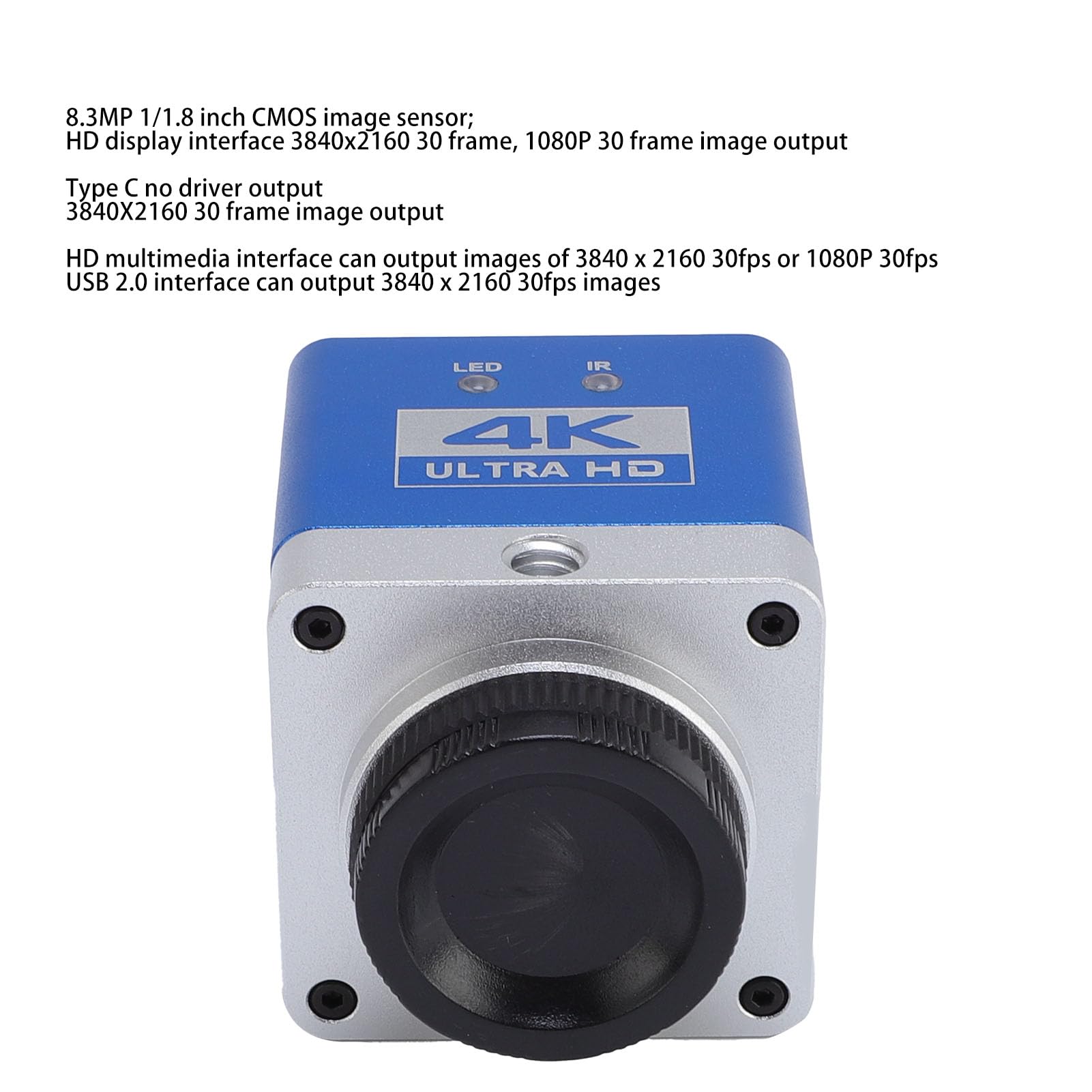 CAMERA Industriale del Microscopio HD 4K 8.3MP 3840x2160 Risoluzione 1/1.8 Interfaccia Display HD TIPO DI VISUALITÀ C TIPO CAMERA DI USCIO DI USCIO
