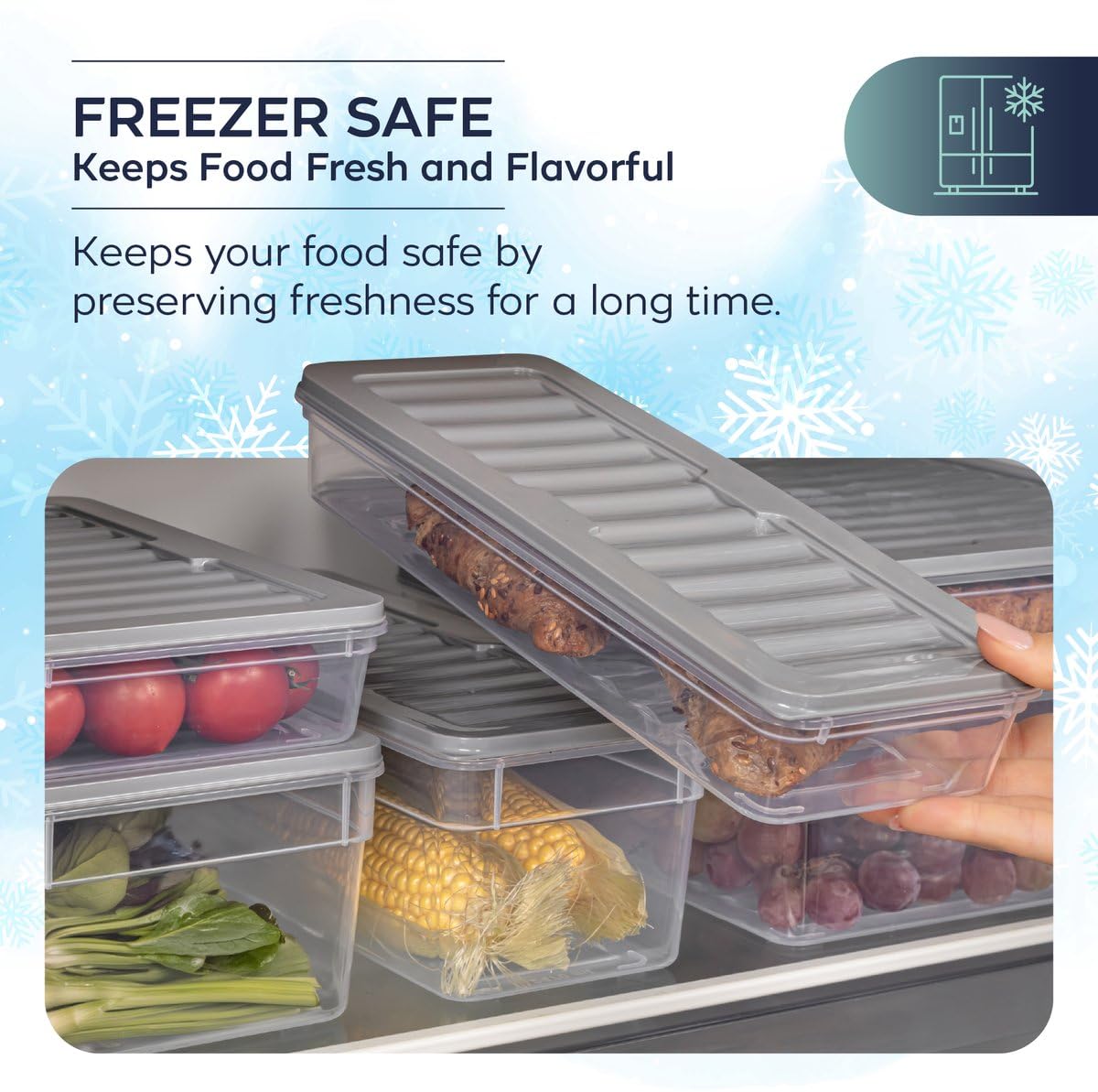 Fresh Box 20-teiliges Frischhaltedosen Set – 8x600 ml, 4x1170 ml, 4x1200 ml, 4x2400 ml – BPA-frei – Stapelbar & Platzsparend – Gefrierschrank Organizer & Kühlschrank Aufbewahrung