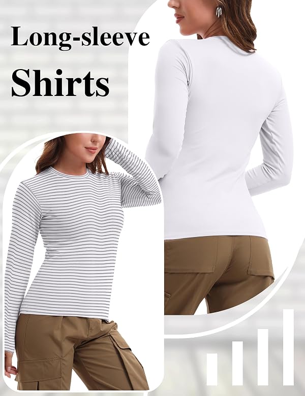 HOPLYNN 4 Pack Women's Long Sleeve Crew Neck Basic Fitted Shirts by HOPLYNN - Used condition - Image 4