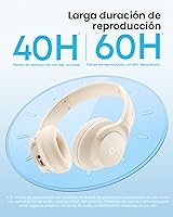 Vista 5 de Soundcore by Anker Q20i Auriculares híbridos con cancelación activa de ruido, Bluetooth inalámbrico sobre la oreja, tiempo de reproducción ANC de 40