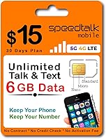 Vista 12 de Kit de inicio de tarjeta SIM y eSIM prepago SpeedTalk Mobile – Planes inalámbricos sin contrato $5 al mes de voz, texto y datos ilimitados