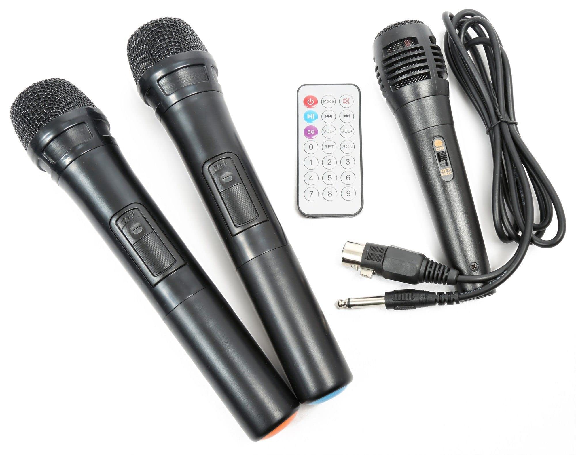 Vonyx ST180 Système Sono Portable 12" Bluetooth/CD/MP3, Enceinte Active 12", Puissance 450W, Deux Micros Main UHF sans-Fil et Un Micro Filaire, Batterie Intégrée
