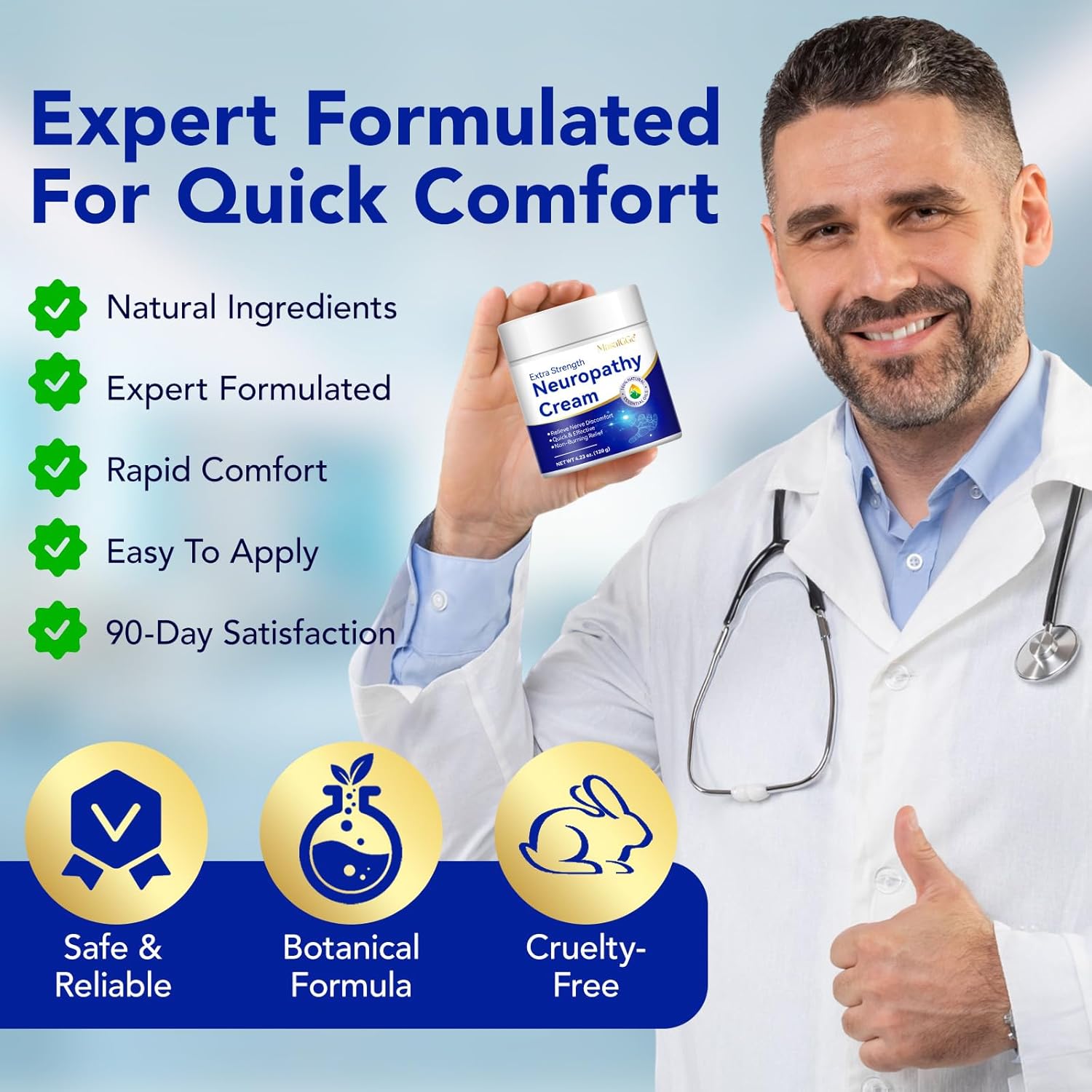 VOFANK Neuropathy Cream, Neuropathy Relief Cream for Feet, Hands, Legs & Toes, Natural Ingredients Soothes Muscle Tension & Joint Aches with Aloe Vera & Vitamin E - 4.23 Oz - Image 8