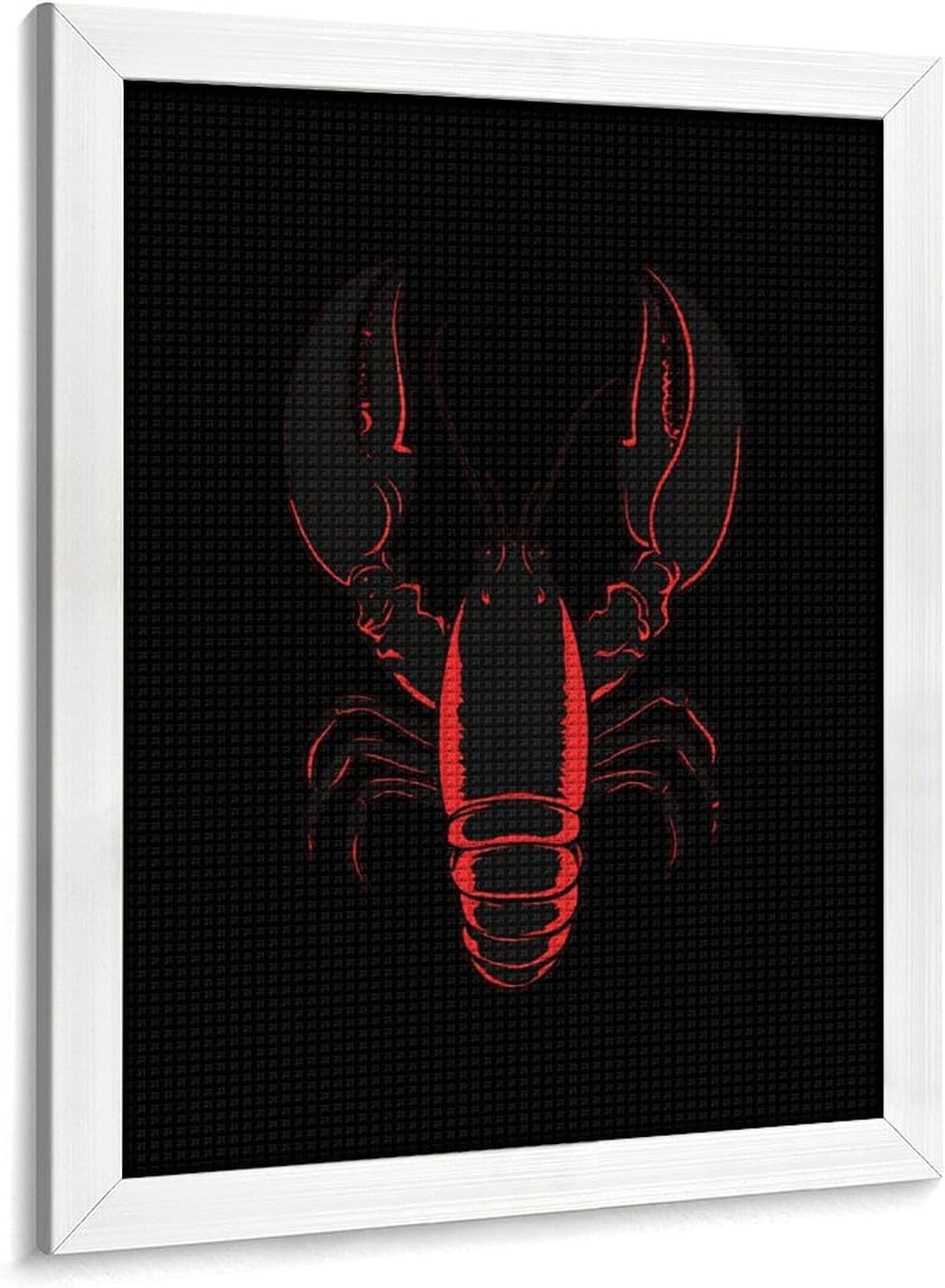 Lobster Crawfish Diamond 5D Painting Kits with Frame DIY Full Round Drill Gem Art Crafts for Home Wall Decor 16 X 20in White Wood 40 * 50cm