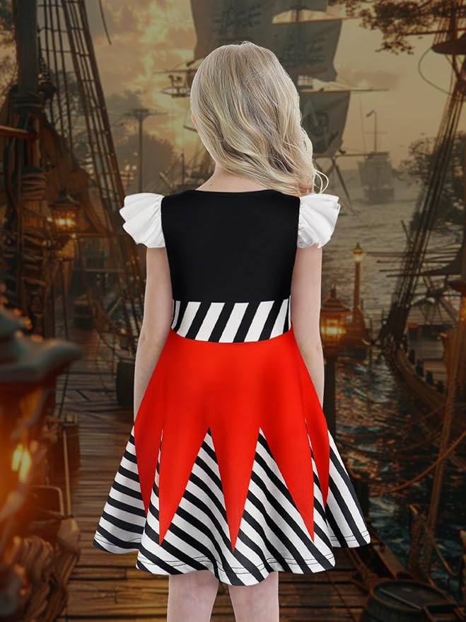 Disfraz de Pirata para niñas, Halloween, Navidad, cumpleaños miniatura 3