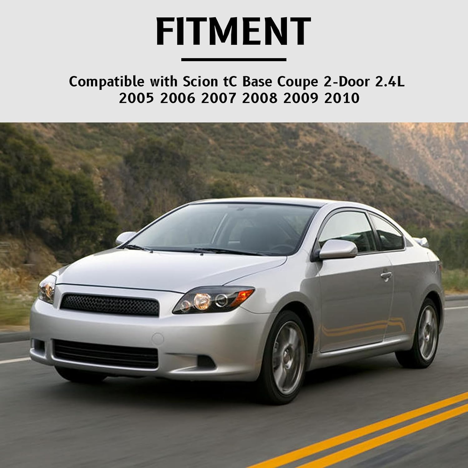 2Pcs Outer Door Weatherstrip Window Seal Belt Car Window Rubber Moulding Trim Compatible with Scion tC Base Coupe 2-Door 2.4L 2005 2006 2007 2008 2009 2010 Replace 75711-21030 75712-21030