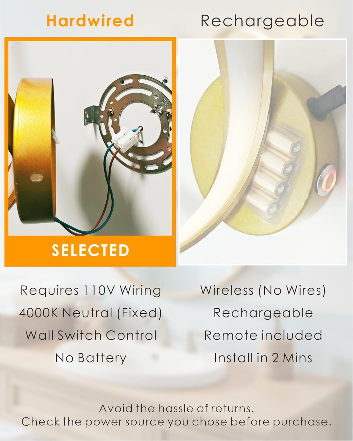 Modern Spiral Bathroom Vanity Light [Hardwired & Dimmable] - 31.5" Brushed Gold Wall Sconce, Bathroom Lights Over Mirror, Modern Luxury Wall Lamp for Bedroom, Living Room & Staircase