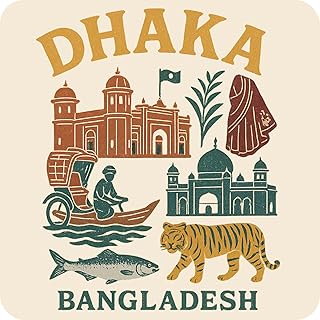 Dhaka Bangladesh Souvenir Vinyl Magnet – Destination Travel Keepsake Collectible 4-Inches Wide