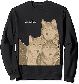 Austin, Texas Vintage Wolves Roadtrip Gas Station Souvenir Sweatshirt