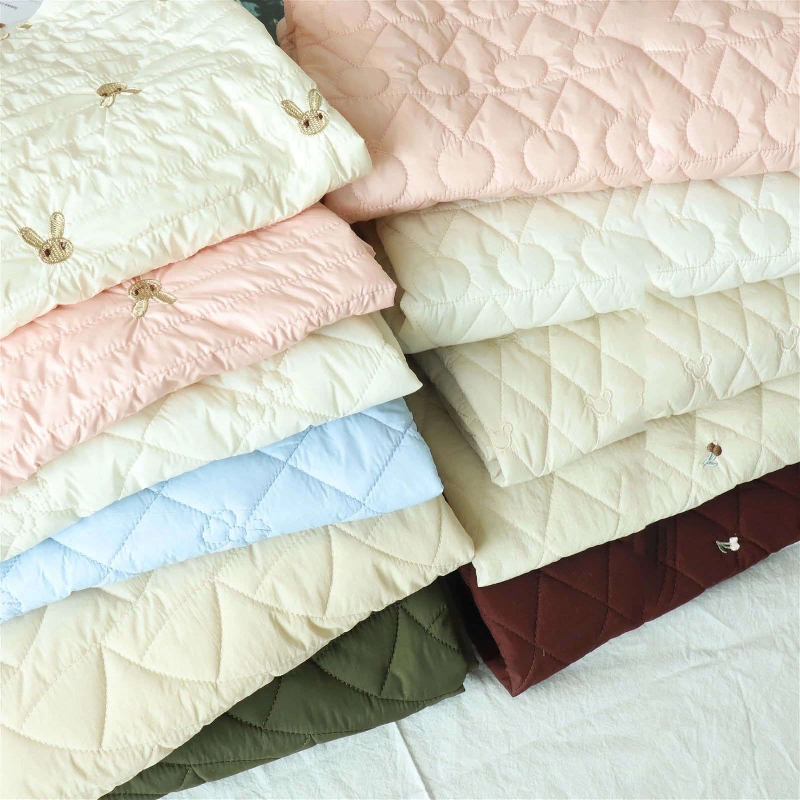 Tejido acolchado de polialgodón, Tela Acolchada de Algodón Multicolor 50-200x135 cm for Forro Chaqueta(Color-06,100x135cm)