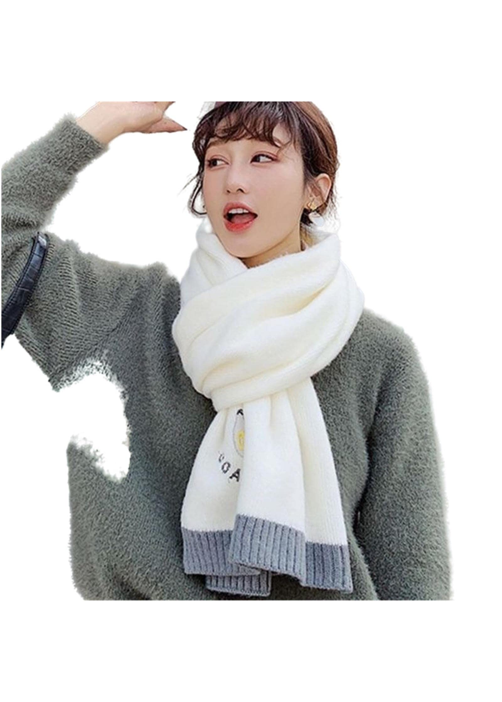 Bufanda de invierno LOTIE color sólido chal elegante para mujer 7