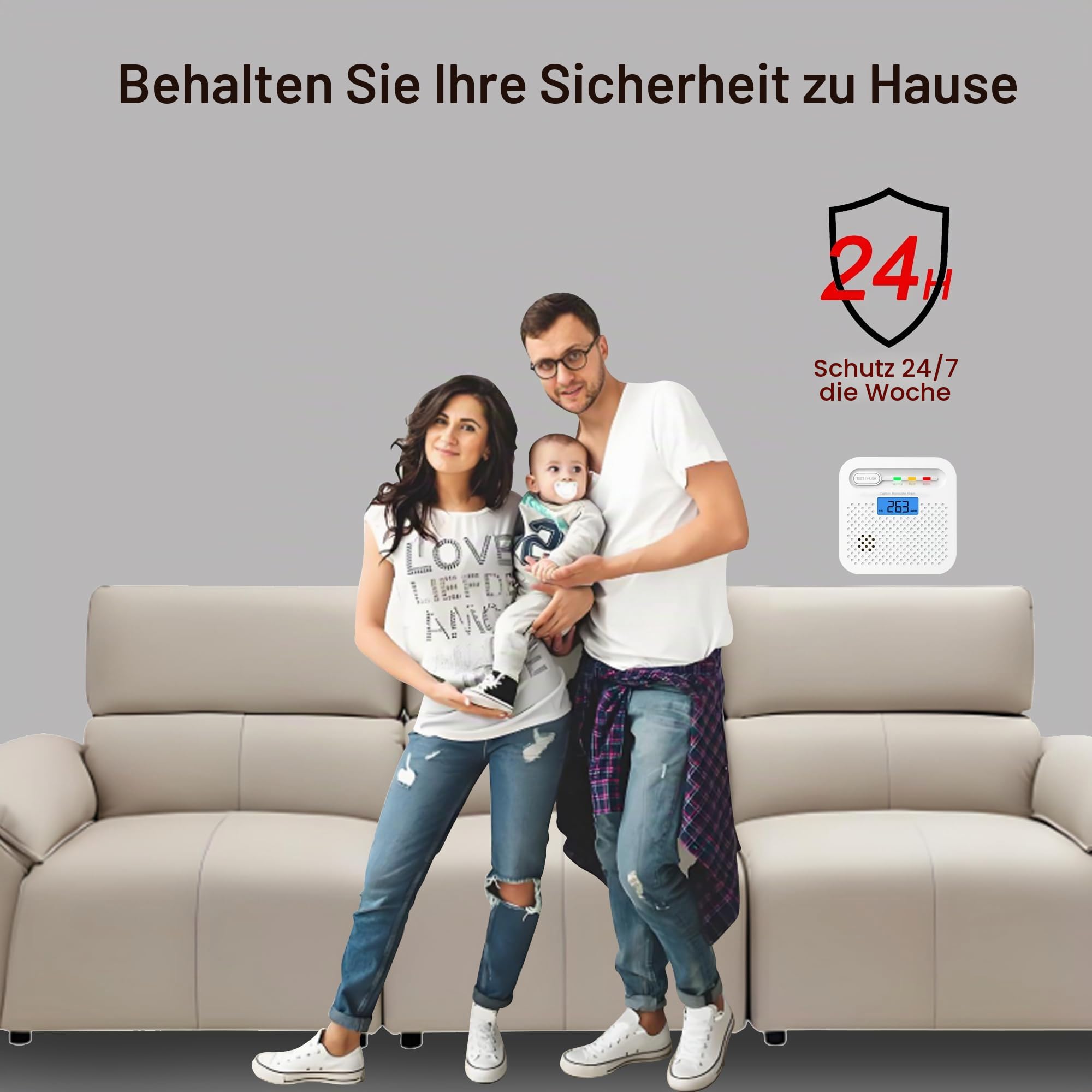 Smart-Kohlenmonoxid-Detektor, WiFi LED Digitalanzeige Kohlenmonoxid-Alarm für zu Hause, APP-Fernüberwachung CO-Alarm-Detektor mit 10 Jahren Batterie, 85 dB Alarm, kompatibel mit Alexa. 2PCS