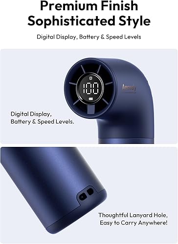 Miniatura 7 de Aecooly Ventilador de mano portátil, potente ventilador de tubo de aire turbo, 19000 RPM Aero Pro de alta velocidad, tiempo de enfriamiento máximo