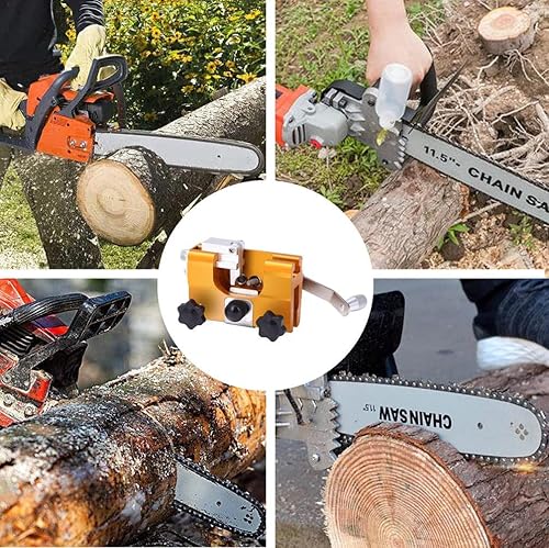 Miniatura 4 de Kit de afilador de motosierra plantilla portátil de afilado de cadena de motosierra adecuado para todo tipo de cadenas y sierra eléctrica