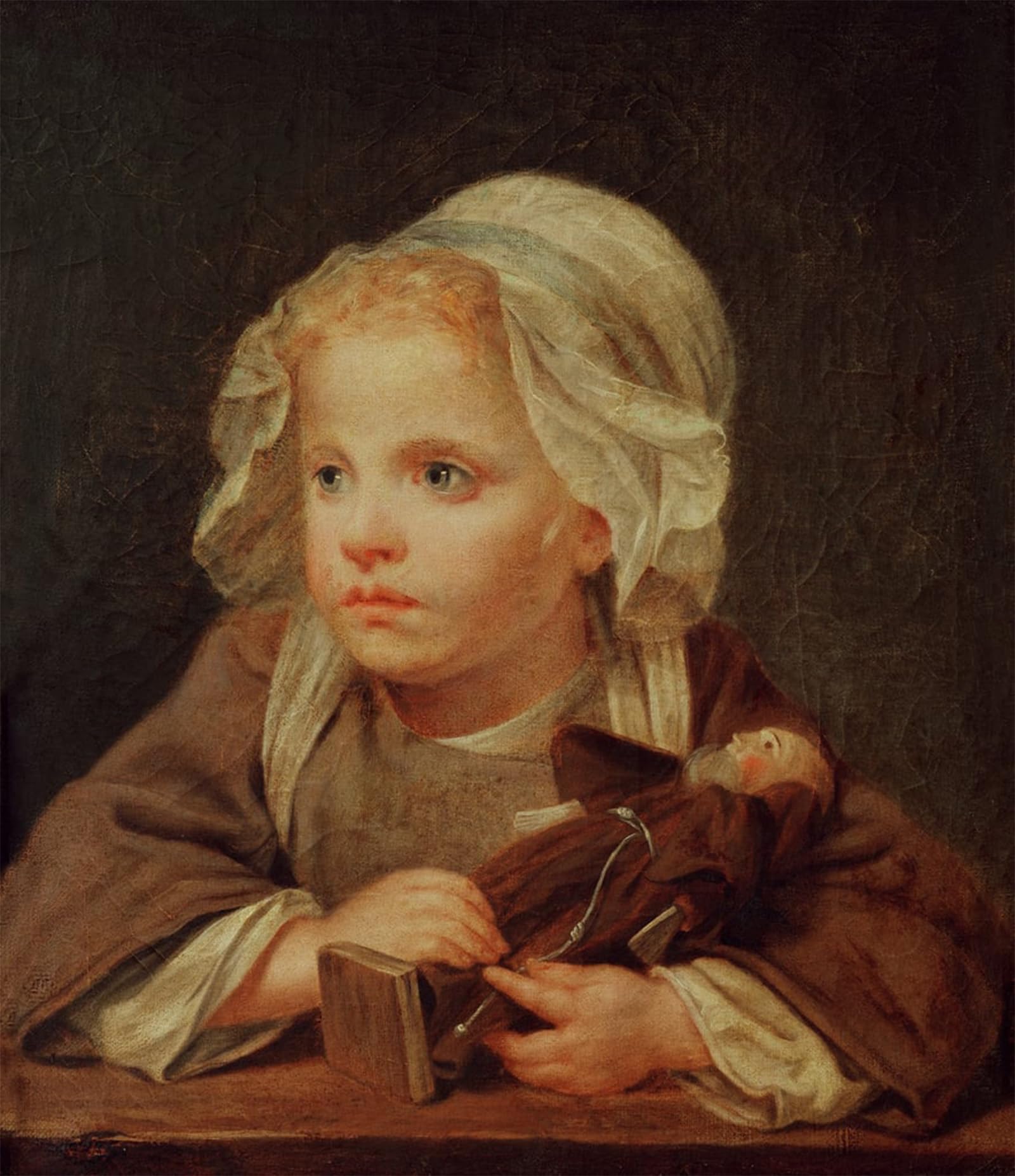 ARTXLXXBN Famous Painting Art Wall Decor Abstract Art Picture Girl with a Doll by Jean Baptiste Greuze Animal Pictures for Home Decor 60x90cm