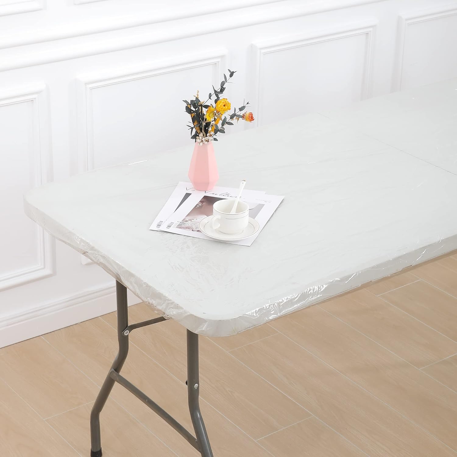 smiry Rectangle Tablecloth, Waterproof Elastic Fitted Table