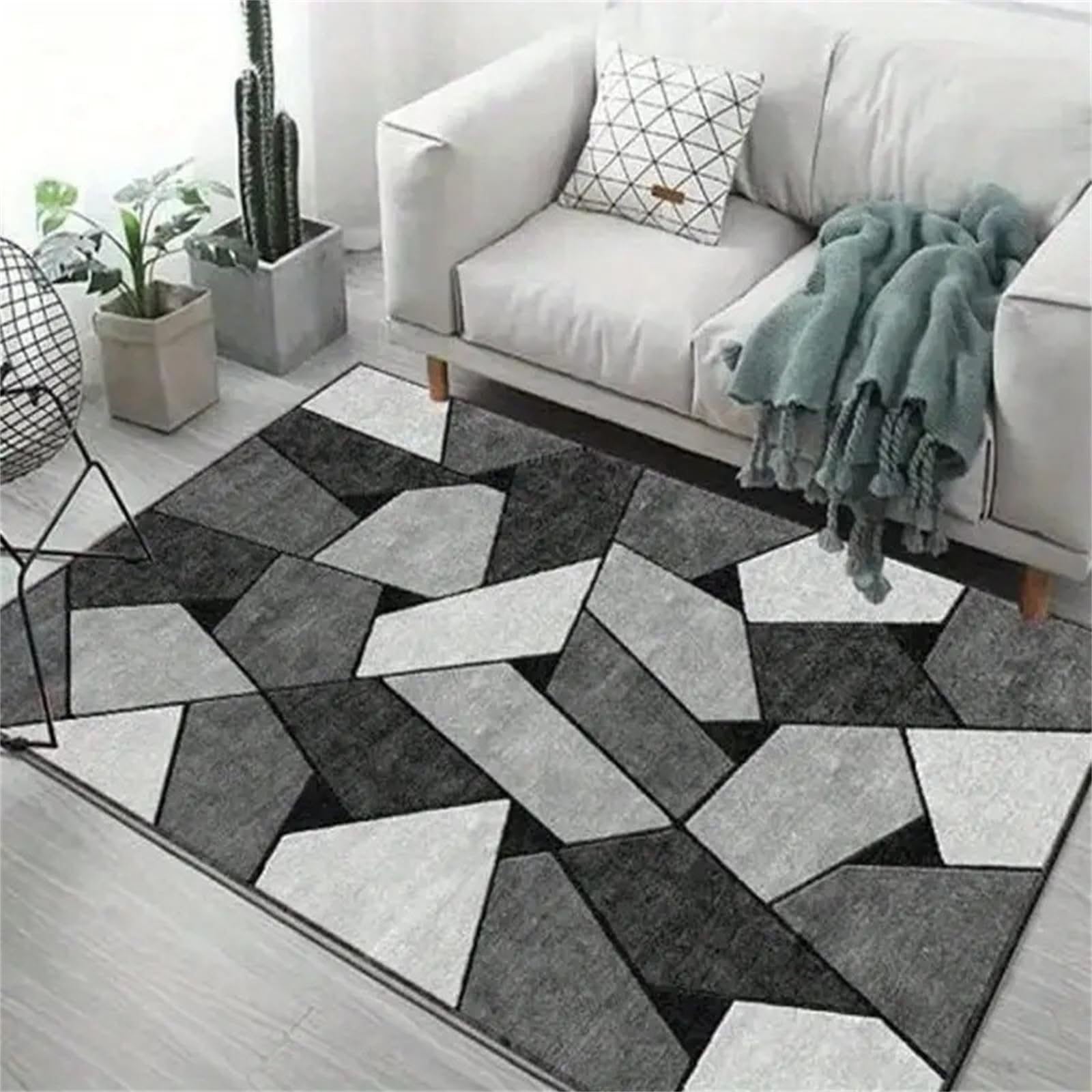 Tapis de couloir gris et noir pour une entrée chaleureuse