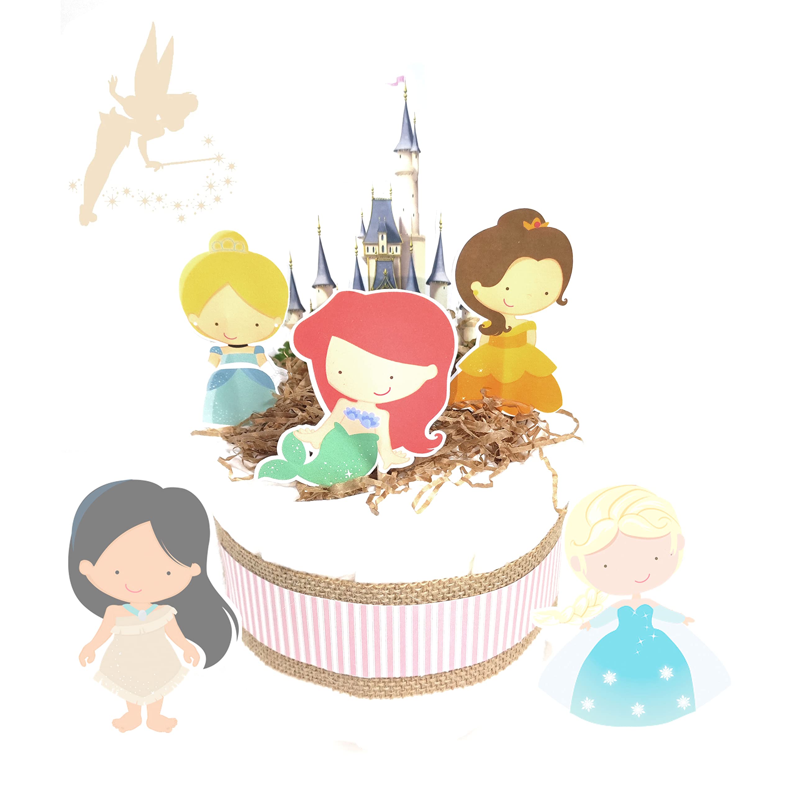 Tarta de pañales princess | Pañales | Regalos recién nacidos | Regalos bebés | Lulamuk
