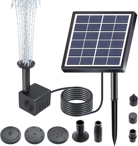 Lewisia Solar Bird Bath Fountain Pump USB Charging + Solar Powered Water Pump for Birdbath Small Pond Garden Decoration