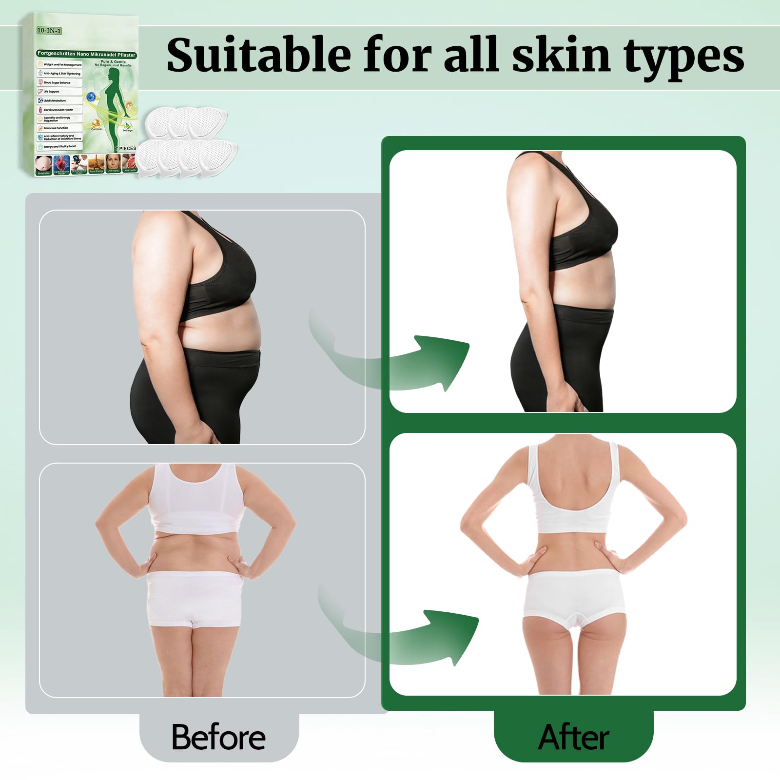 2 confezioni di cerotti dimagranti alla Moringa 10 in 1,cerotti dimagranti con nano microaghi,cerotti alla Moringa 10 in 1,dimagranti e rassodanti,per uomini e donne - 4