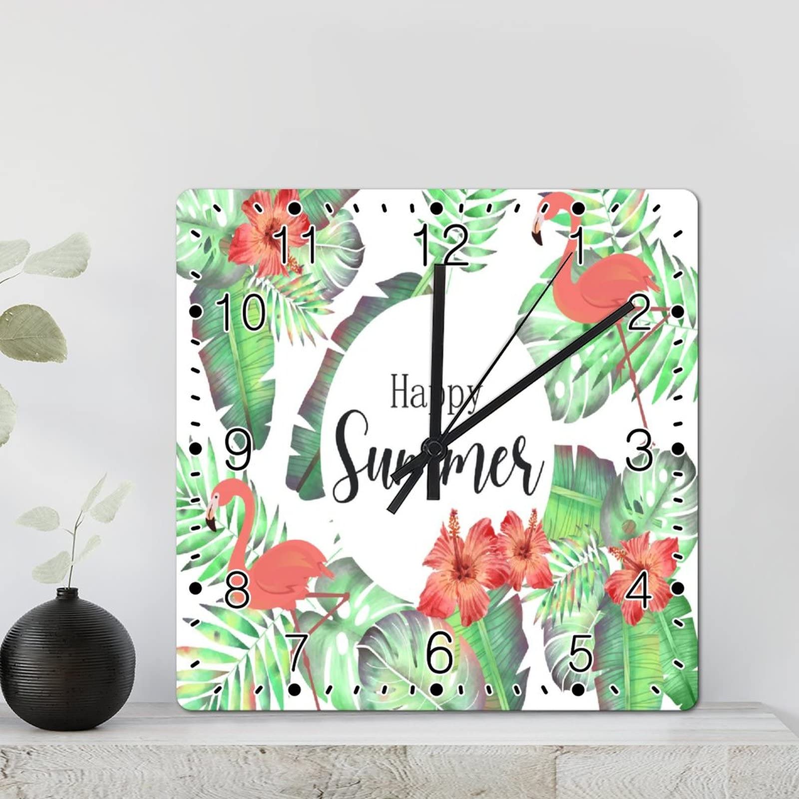 Horloge murale aquarelle flamant rose apporte douceur et été chez vous
