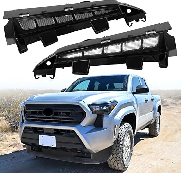 LED Front Wheel Arches Side Marker Light Fit for 2024 2025 2026 Toyota Tacoma SR/SR5, White DRL & Amber Sequential Turn Signal, Front Fender Flare DRL Lamp Kit