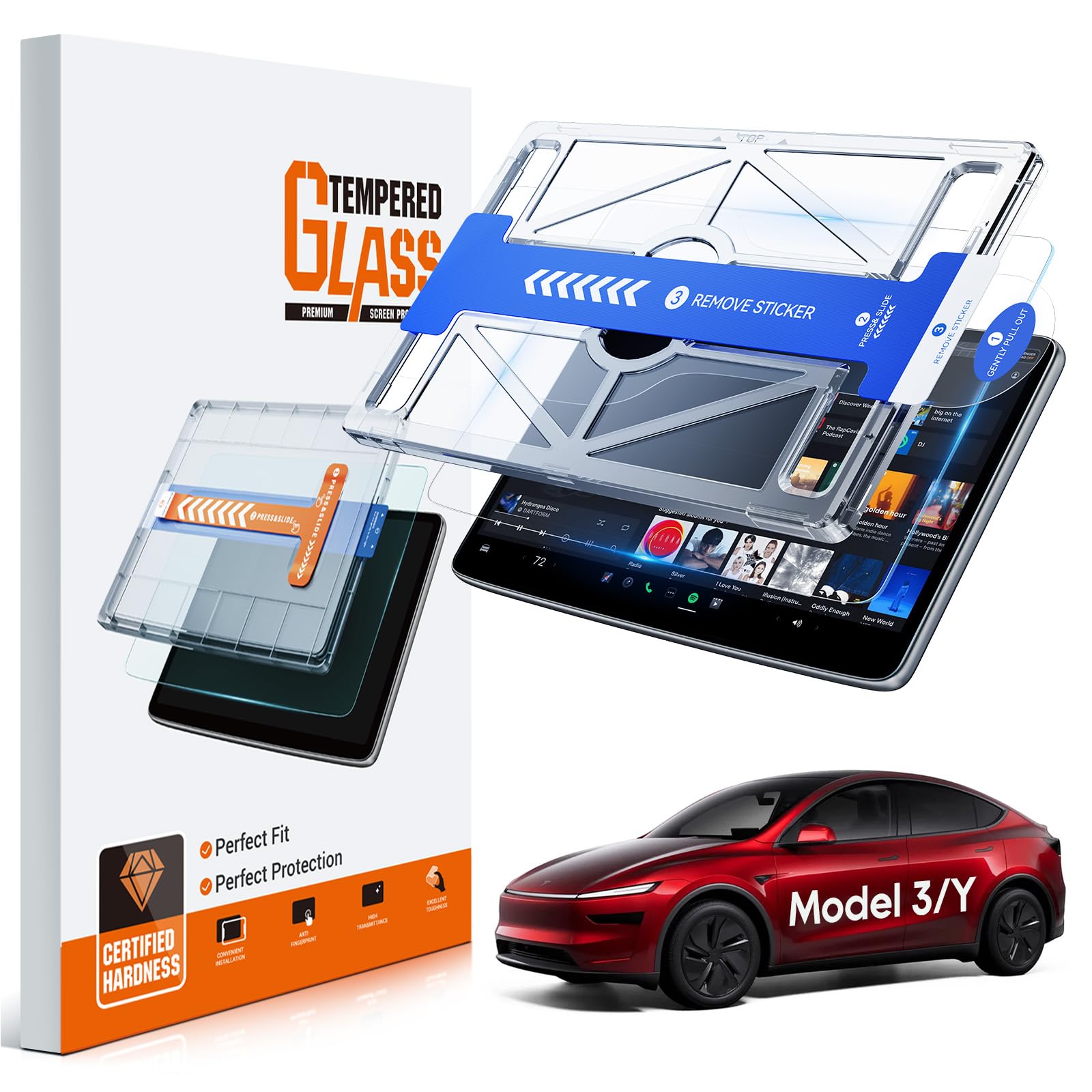 LFOTPP HD Clear Screen Protector (15.4 Inch) for 2024-2026 Tesla Model 3 Highland &amp; 2025-2026 Model Y Juniper, Fit Standard 15.4", Not fit Refreshed 16" Screen