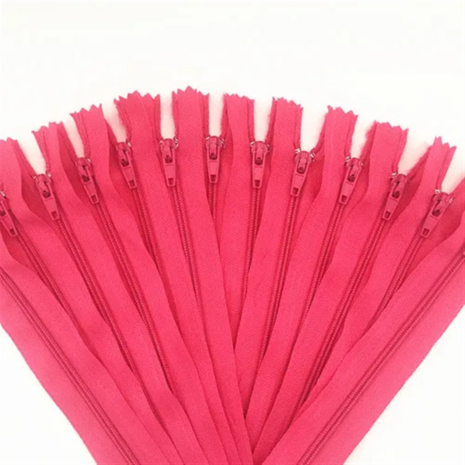 MOHUIED Separating Jacket Zippers 10pcs Nylon Coil Zippers Tailor Sewer Craft DIY Apparel Sewing Supplies,Crafts Sewing(Rose Red,20inch (50cm))