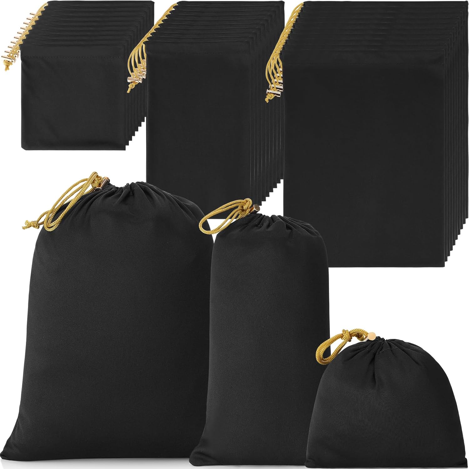 Nuogo 30 Pcs Microfiber Drawstring Bags 3 Sizes Adult Toy Drawstring Bags