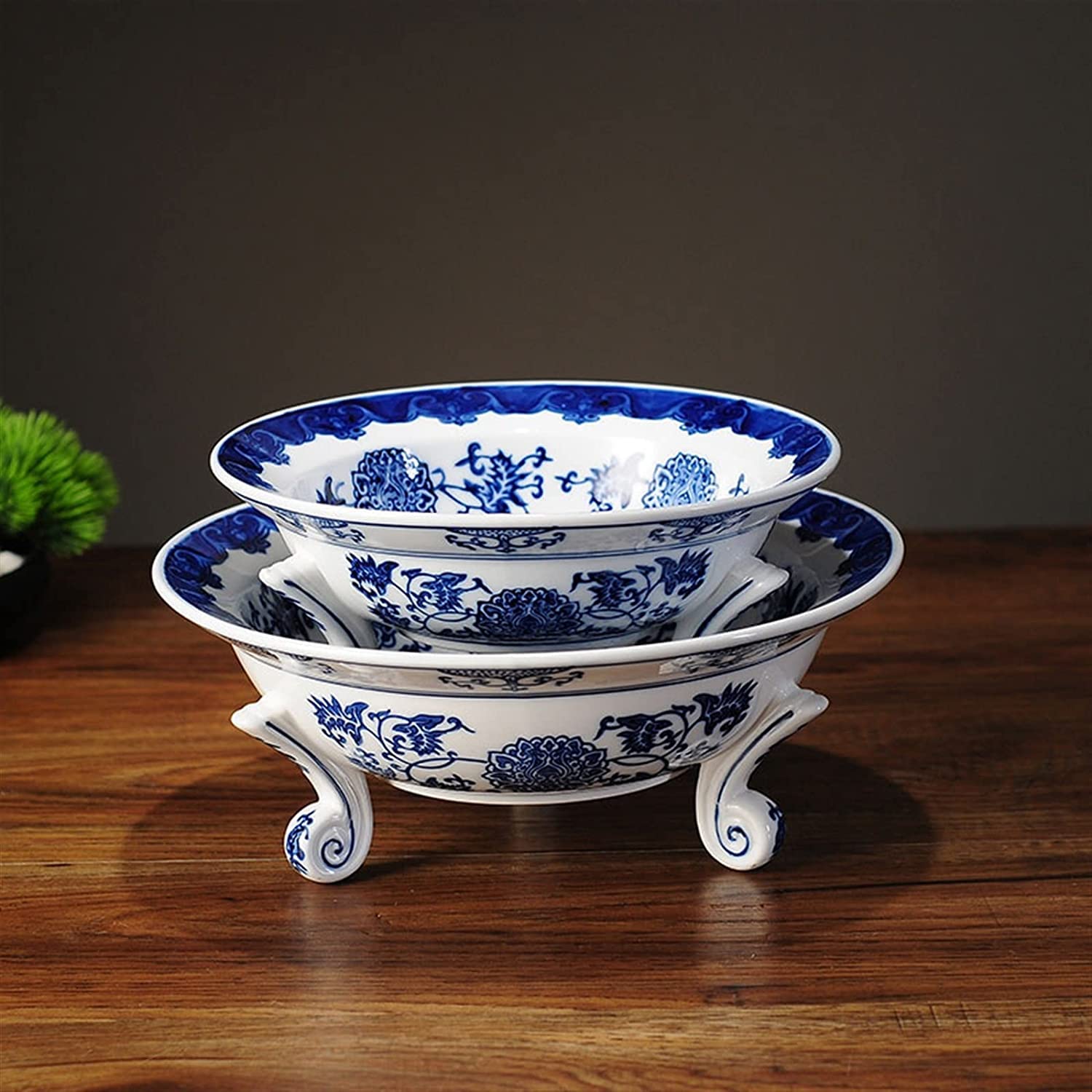 Patera na Owoce Miska na Owoce Kosz na Owoce Okrągły Ceramiczny Talerz Na Owoce W Stylu Chińskim Retro Porcelana Naczynie Na Owoce Miska Na Cukierki Dekoracyjna Stojak na Owoce Koszyk Na Owoce (Color