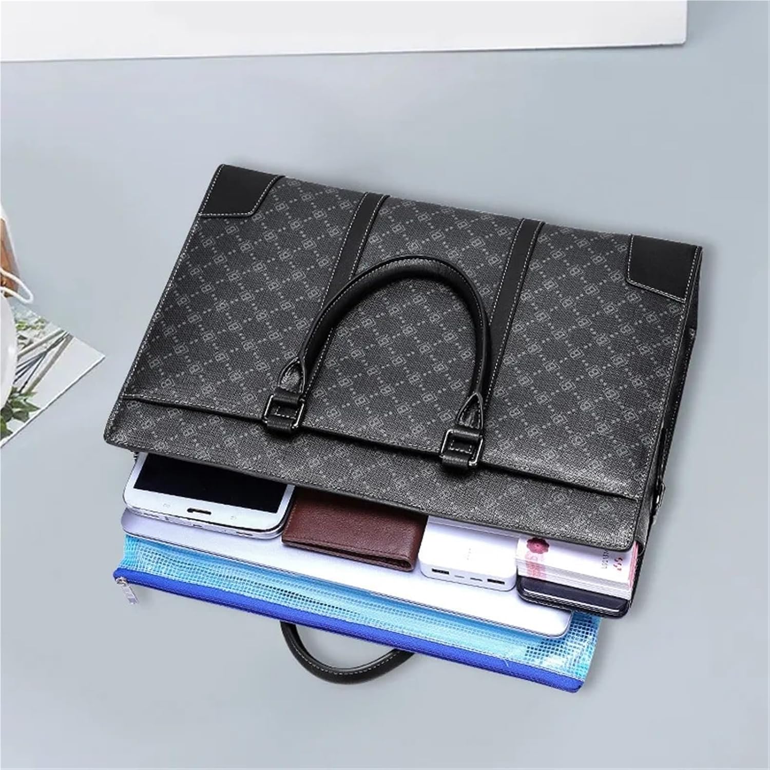Briefcase Briefcase, Large Capacity Handbag, Business Casual Men's Bag, Single Shoulder Crossbody