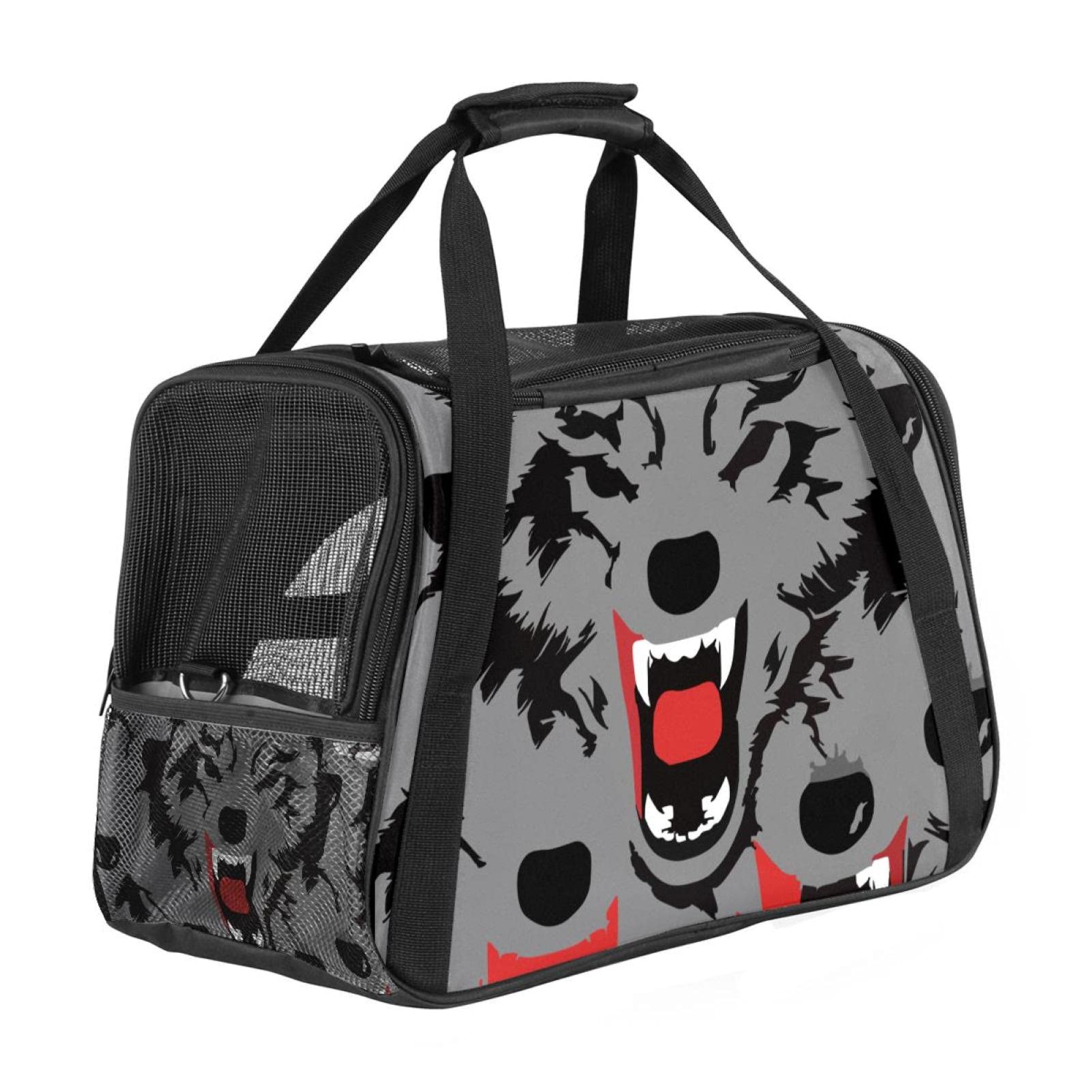 Sac de transport pour animal domestique avec impression douce grise