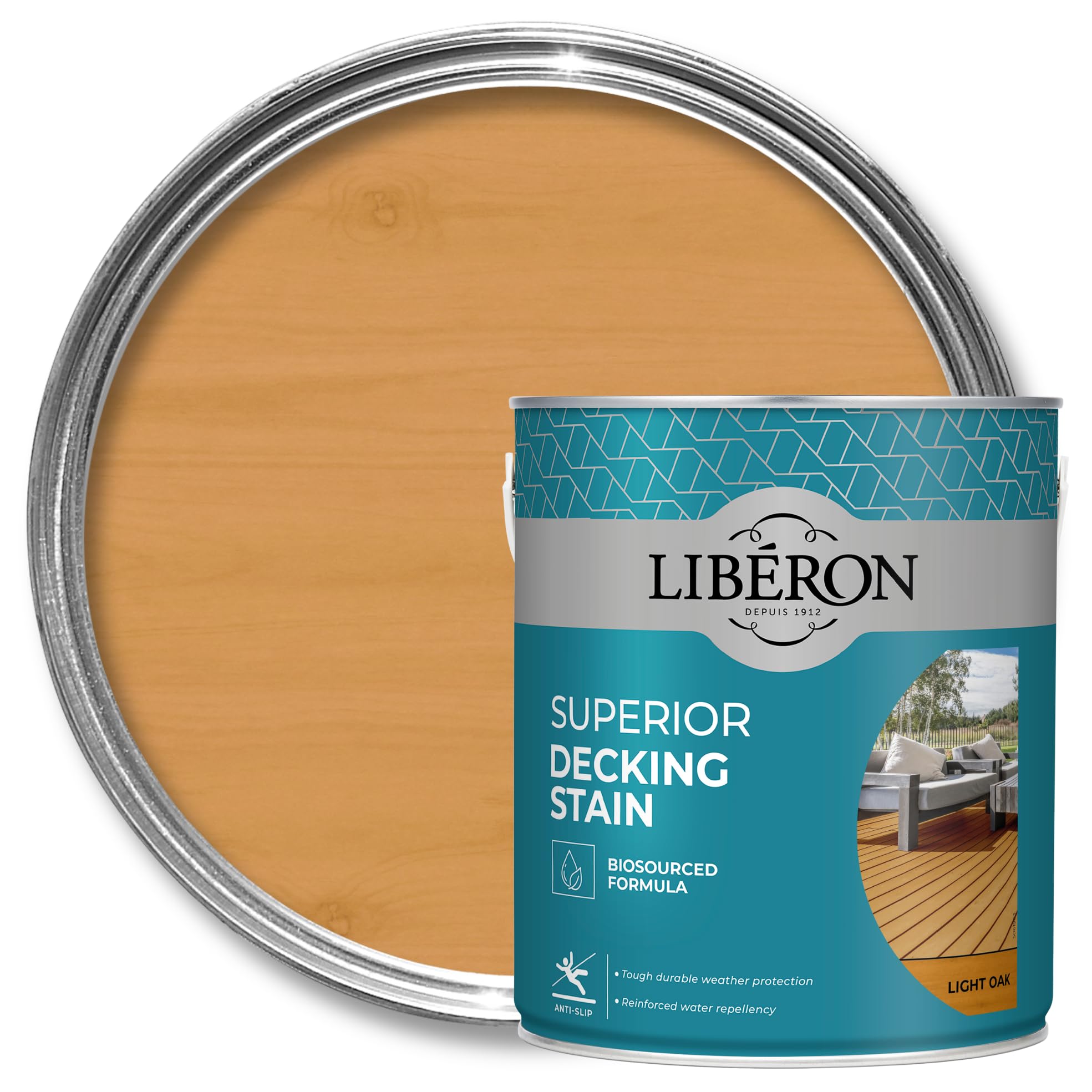 Liberon Light 126117 Superior Decking Stain Oak 2.5 Litre