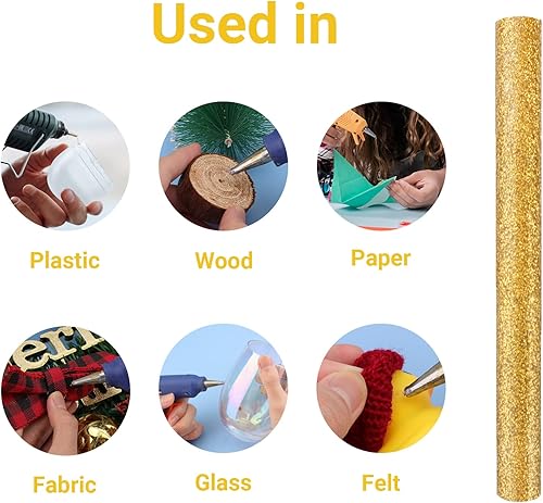 Miniatura 6 de ENPOINT - 24 barras de pegamento caliente con purpurina, 24 barras de pegamento termofusible de tamaño completo, barras de pegamento adhesivo de