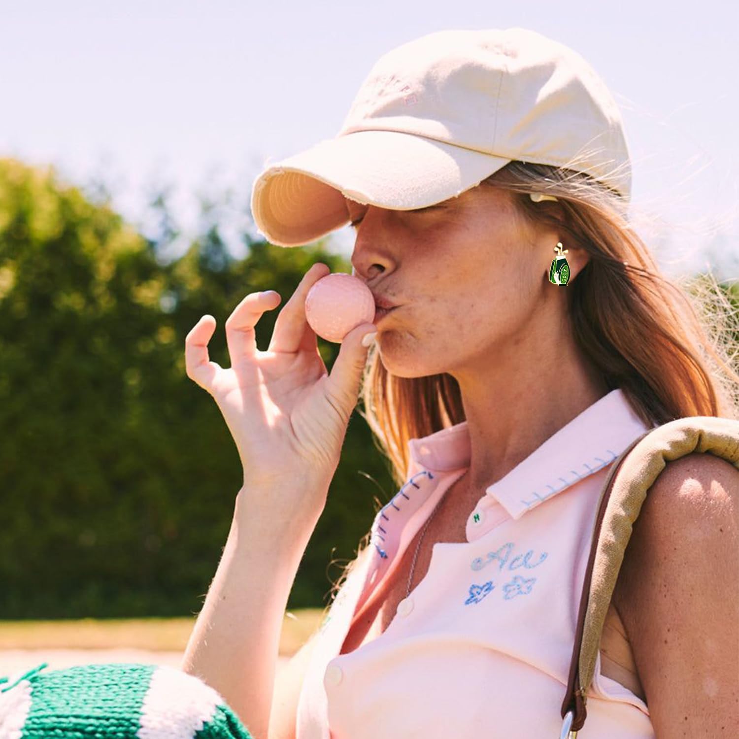 4Pairs Golf Stud Earrings Golf Ball Bag Cart Earring Studs Statement Golf Themed Earrings Golf Jewelry for Women Sport Game Day Golf Accessories Outfits Gifts - Image 6