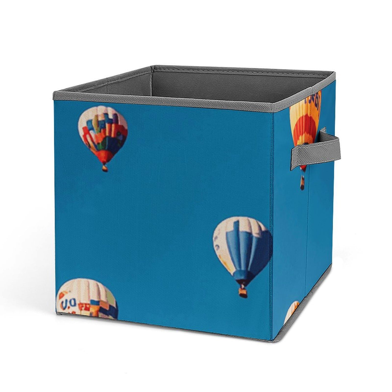 Cube de rangement vêtements pliable à motif montgolfière et bac tissu 26,7 cm