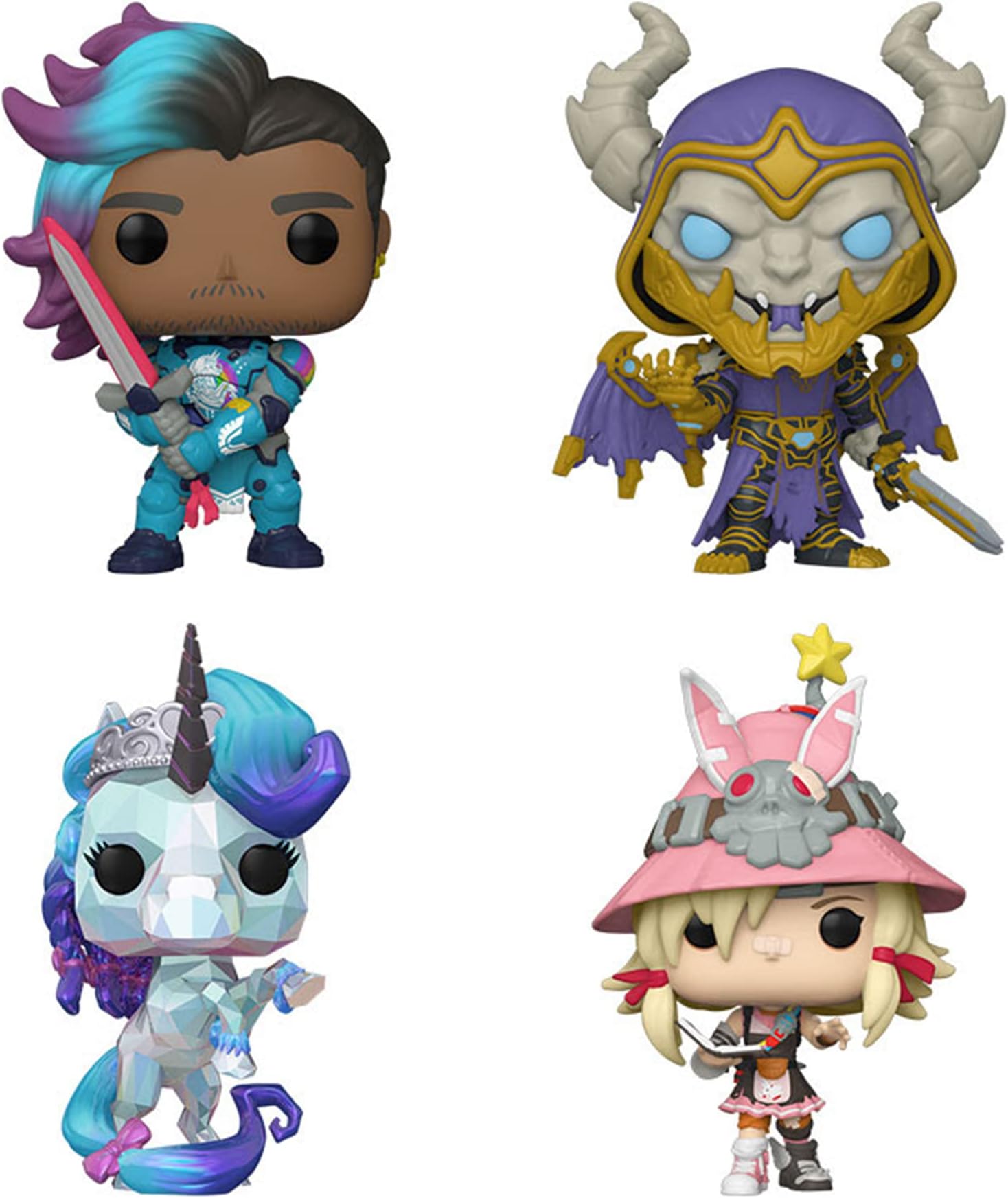 FunkoPop! Borderlands Tiny Tinas Wonderlands Set of 4 - Tiny Tina, Butt Stallion, Dragon Lord and Paladin Mike