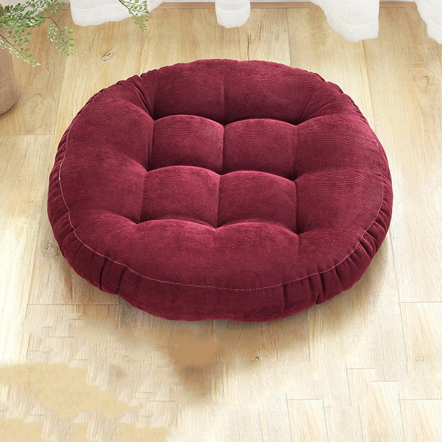 WanJing Round Soft Chair Pad Durable Office Chair Seat Cushions Comfortable Indoor Chair Seat Mat for Kitchen Living Room Dining Room,16.5inch(1piece),Red