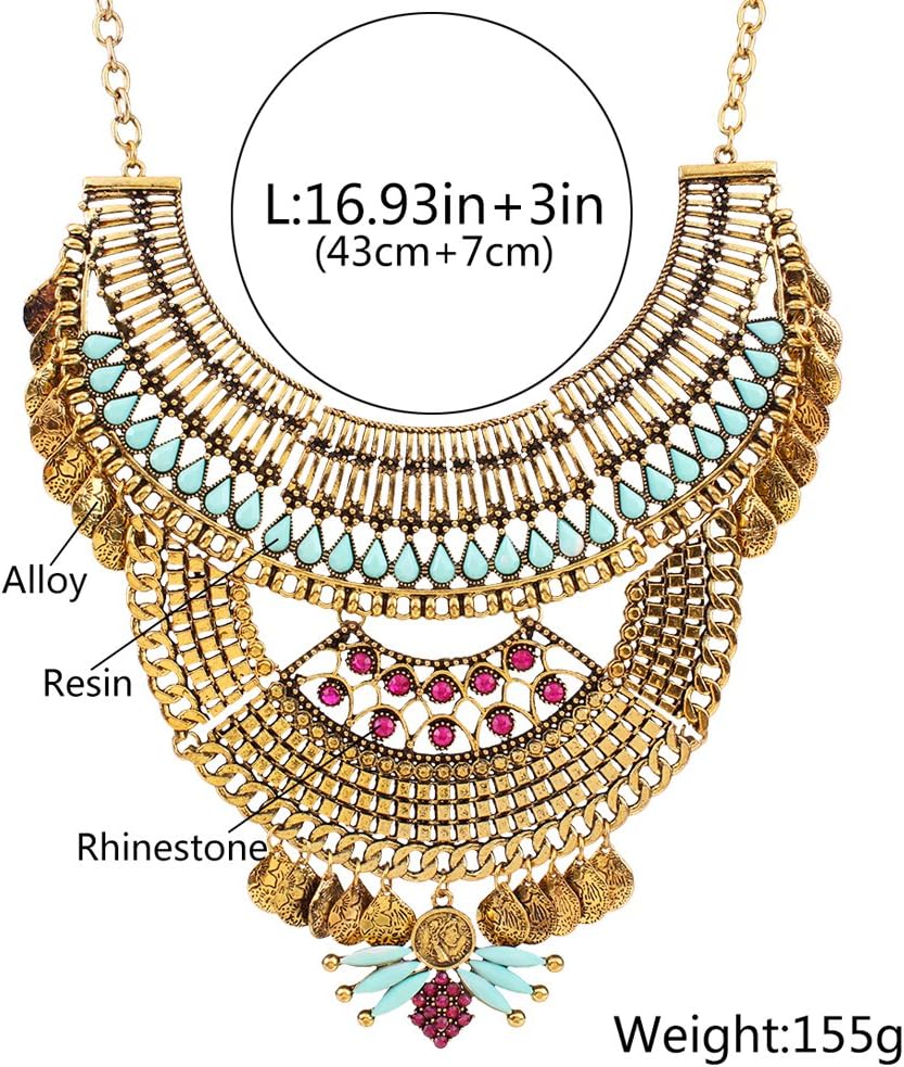 YAZILIND Ethnic Style Bib Statement Choker Collar Necklace for Women Jewelry