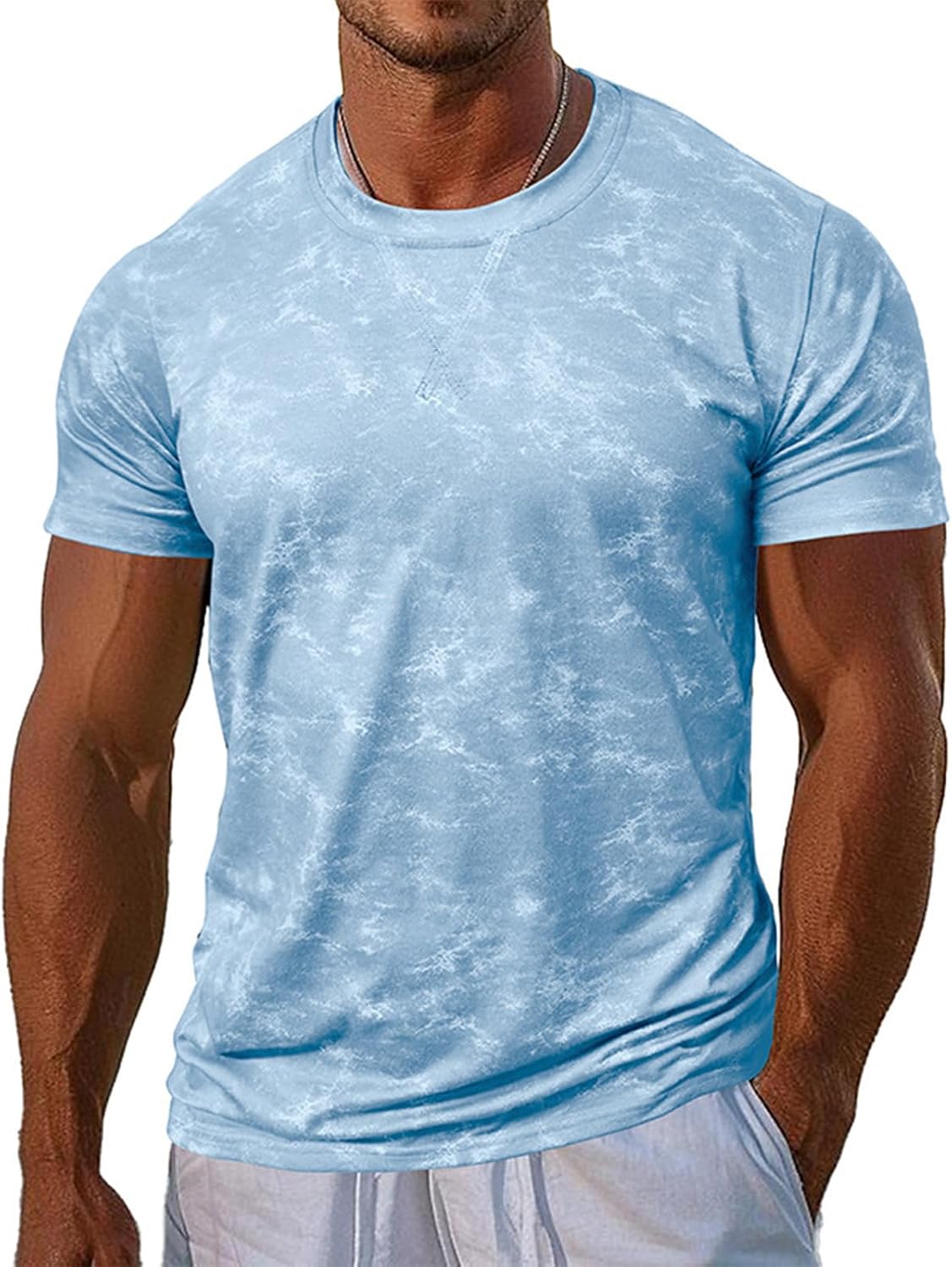 WENKOMG1 Men's Workout T-Shirts Short Sleeve Stretch Gym Bodybuilding Muscle Fitness Tee Tops, M-3XL