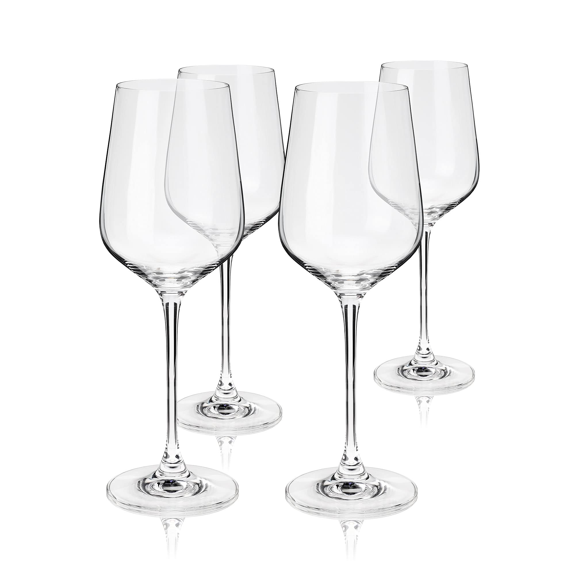 Viski Reserve - Copas de vino tinto de cristal europeo, 4 copas de vino tinto de cristal sin plomo, cristalería hecha en Europa, juego de 4 copas de vino con tallo, 21 onzas