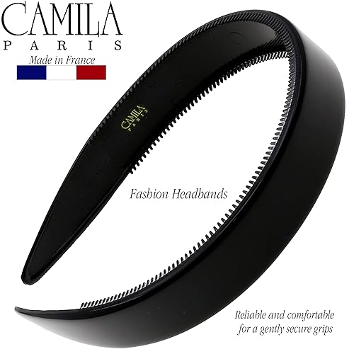 Miniatura 8 de Camila Paris AD42 - Diadema de moda francesa para mujer, muy flexible con dientes para un agarre fuerte, diadema para mujer, antideslizante y