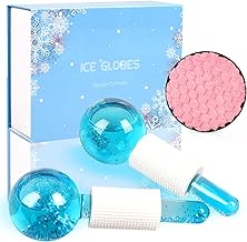 wishstream Beauty Ice Roller Globes Facial Roller Cold Skin Massagers, Cooling Globes For Face, Neck, Neck Anti Aging, Tighten Skin Treatment Reduce Puffiness (Blue)