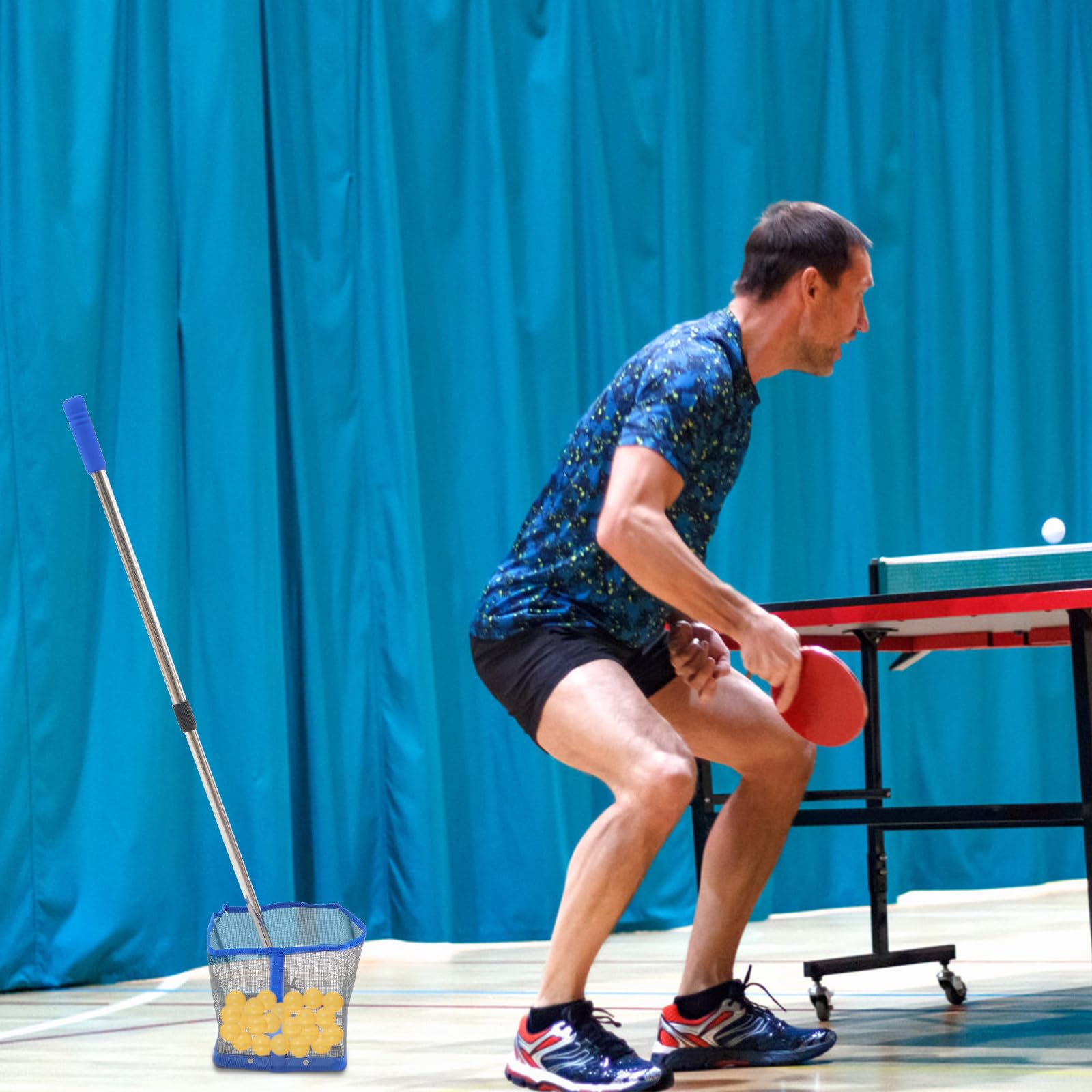 SEWACC Recogedor Azul Balones de Ping Pong Varilla Telescópica